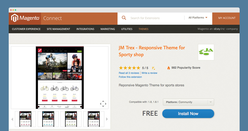 Responsive Magento theme Trex