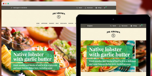 responsive Magento theme Aroma feature