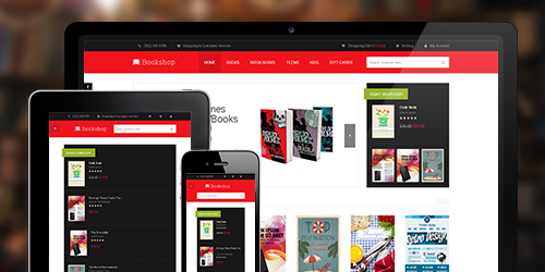 Responsive Magento theme Bookshop feature