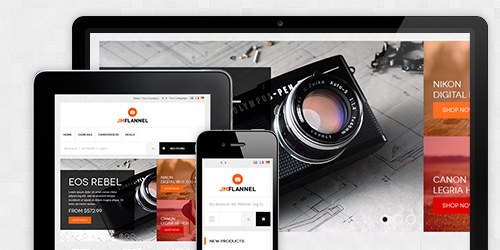 Responsive Magento theme Flannel feature