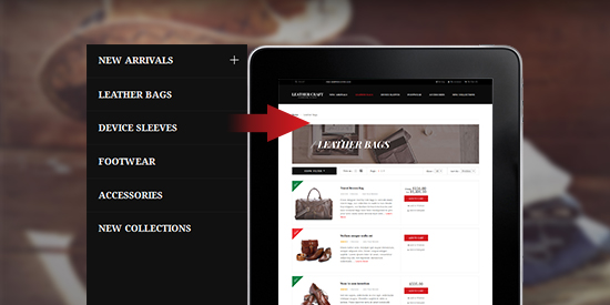 Responsive Magenot theme Leathercraft feature