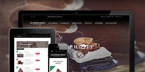 Responsive Magenot theme Leathercraft feature