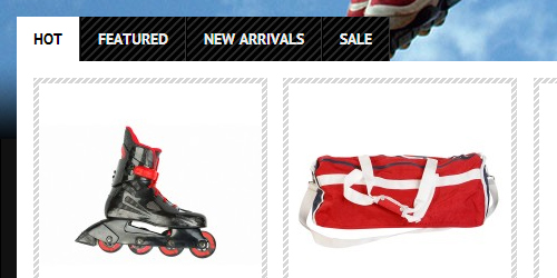 Responsive Magento theme Skates feature