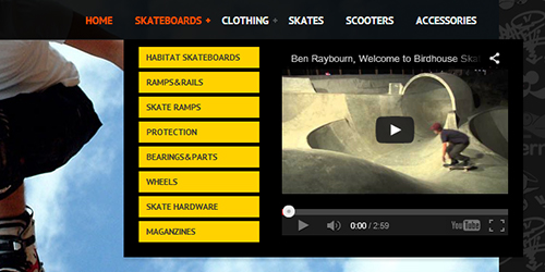 Responsive Magento theme Skates feature