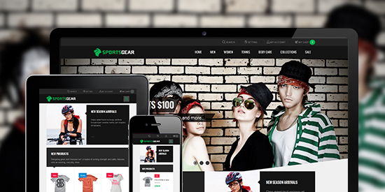 Responsive Magento theme Sportsgear feature