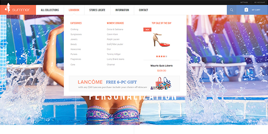 responsive Magento theme Summer feature