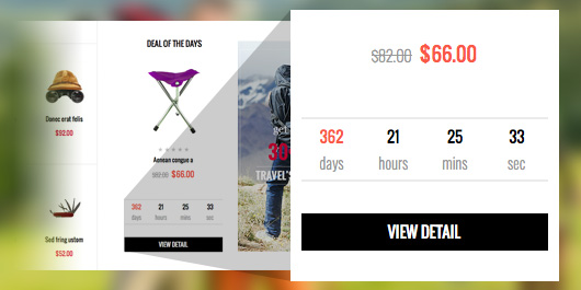 Magento extension ProductDeal in Responsive Magento theme TravelGear