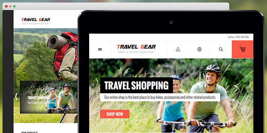Responsive web design for Responsive Magento theme TravelGear