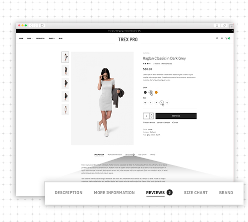 Responsive Magento 2 theme - UB Trex Pro Advanced Product Tabs