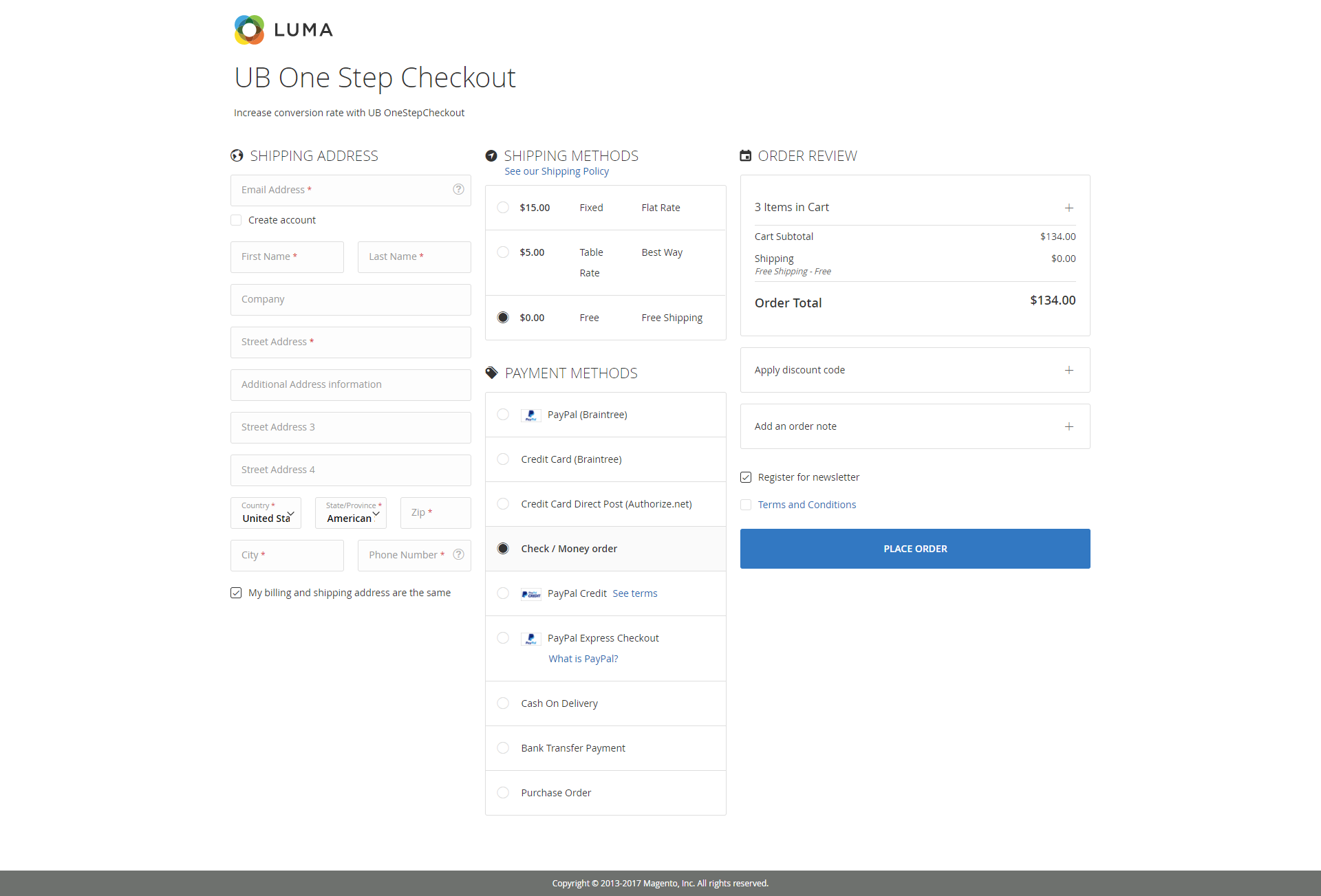 Magento 2 One Step Checkout - 2 Column Layout