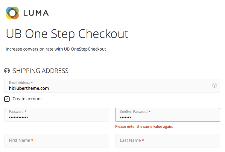 Magento 2 One Step Checkout - error prompt