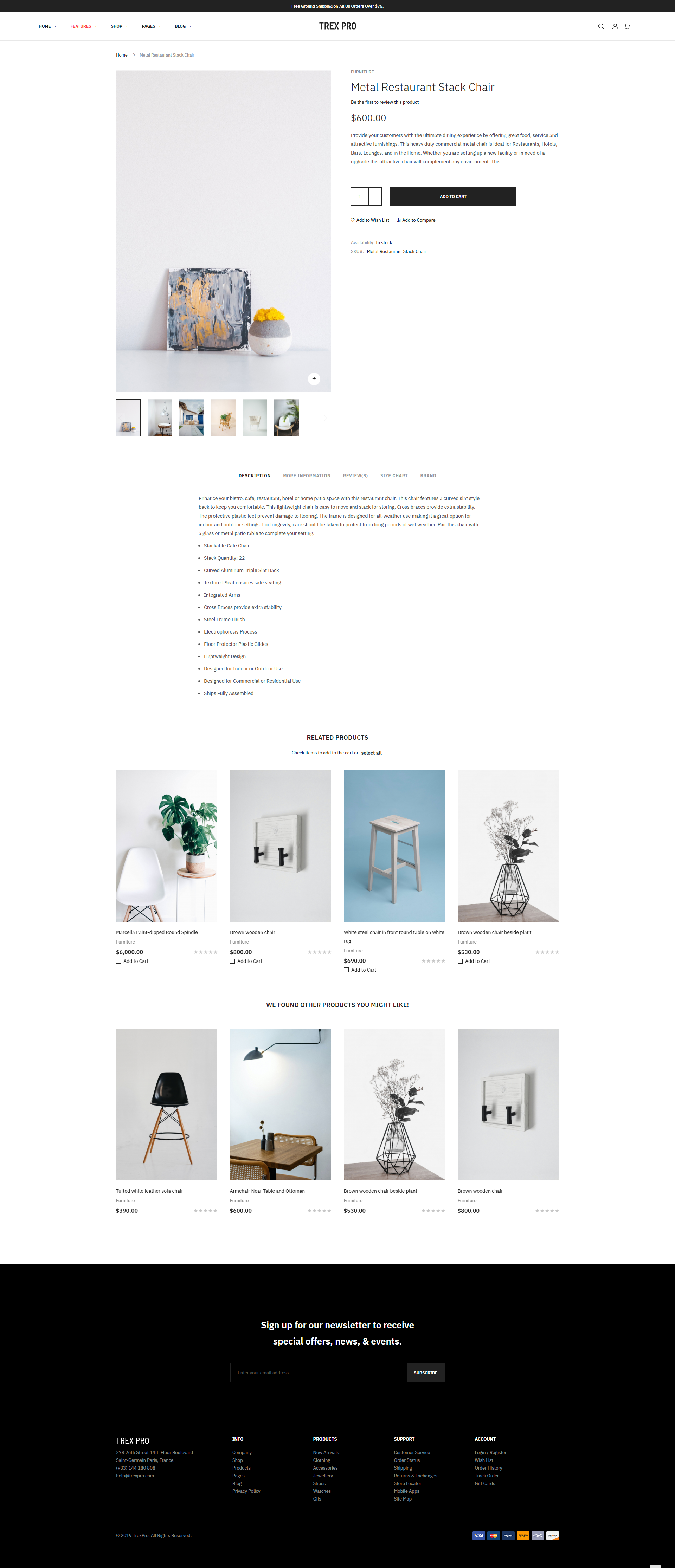 New Furniture Product Page - UB Trex Pro theme