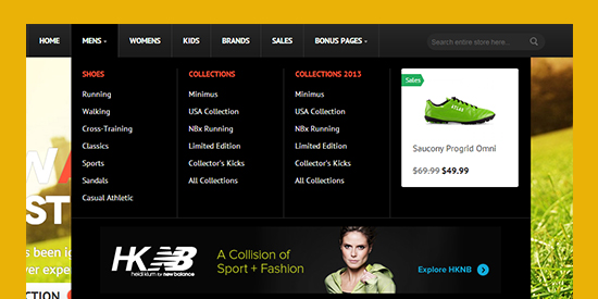 Magento extension Mega Menu feature