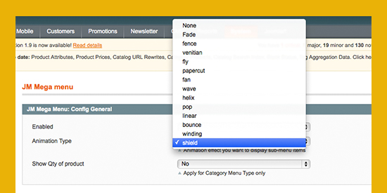 Magento extension Mega Menu feature