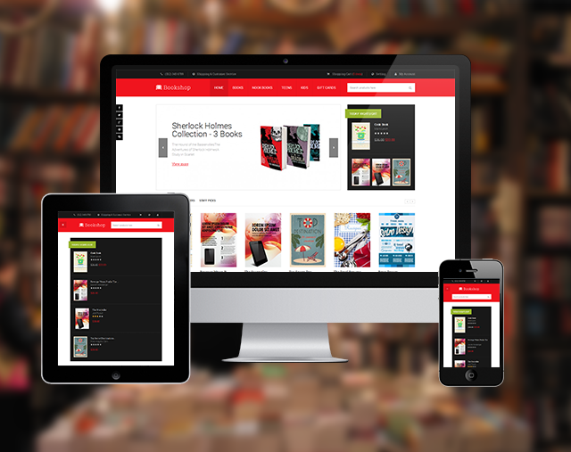 Responsive layout in Magento theme Bookshop