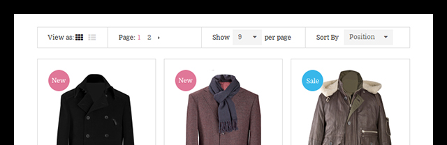Magento extension Product List in responsive Magento theme Monsieur