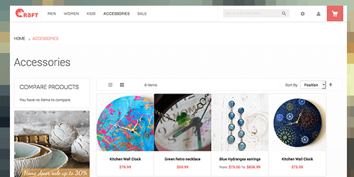 Responsive Magento theme Crafts 2.0 feature