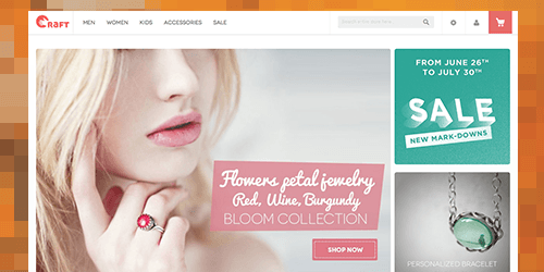 Responsive Magento theme Crafts 2.0 feature