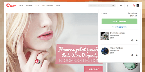 Responsive Magento theme Crafts 2.0 feature