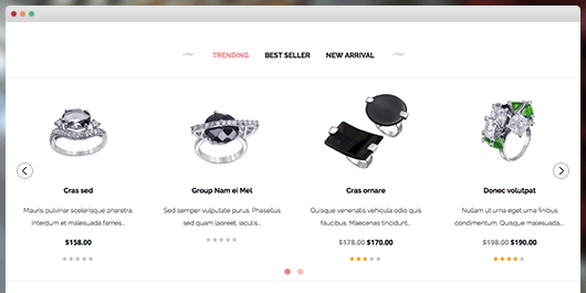 responsive Magento theme Gem feature