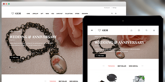 responsive Magento theme Gem feature