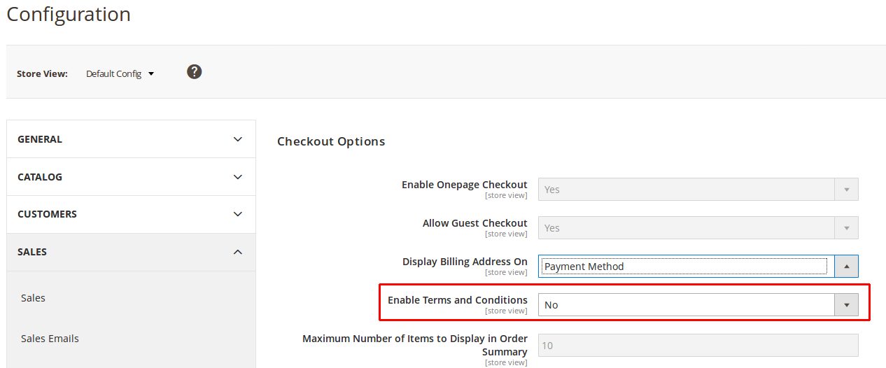Magento 2 one step checkout - Terms and Conditions